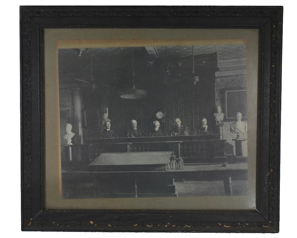 A Framed Photograph of U.S. Judge Francis T. Nicholls & the Seven Wise Men: American, 19th century. A framed photograph of Francis Redding Tillou Nicholls (1834-1912) and other men. American attorney, politician, judge, brigadier general in the Confederate States Army during 