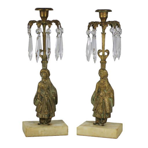 A Pair Of 19th Century Figural Candle Holders