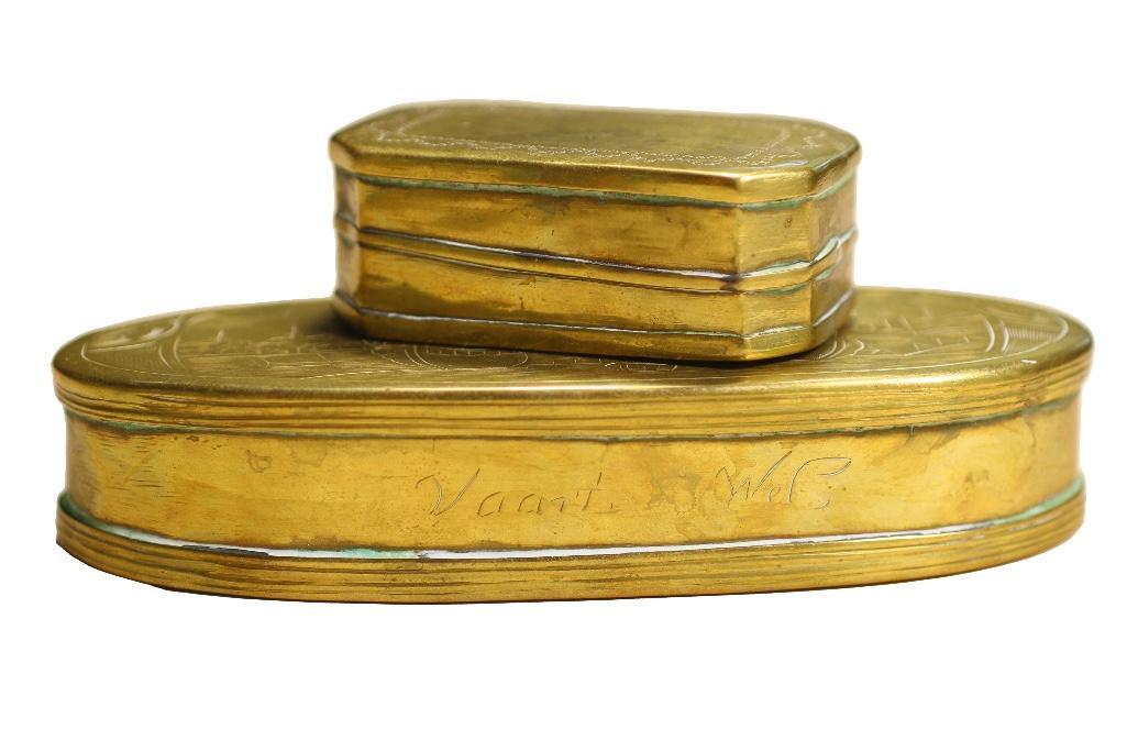 Two 18th Century Dutch Brass Tobacco Boxes (1 of 4)