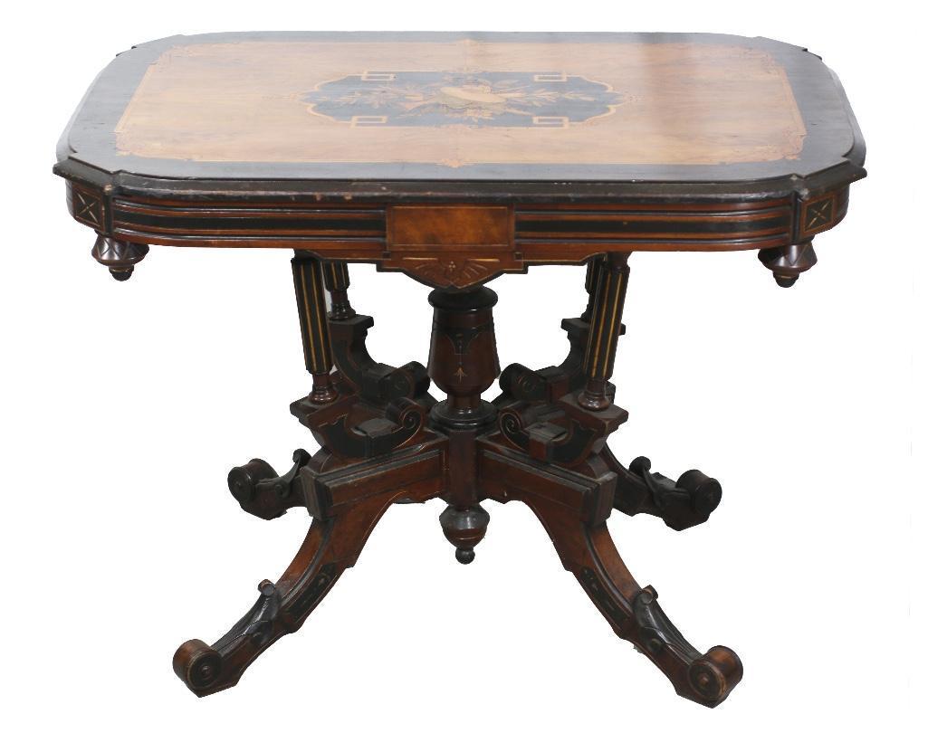 A Fine Antique Musically Inspired Inlaid Table (1 of 6)