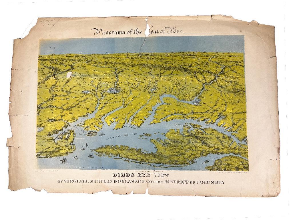 1864 Birds Eye View of Virginia, Maryland, and District of Columbia (1 of 2)