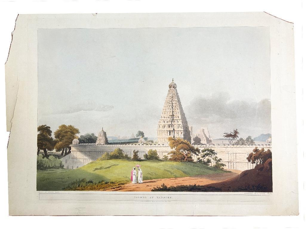Henry Salt (British 1780-1827) Pagoda at Tanjore Aquatint (1 of 2)
