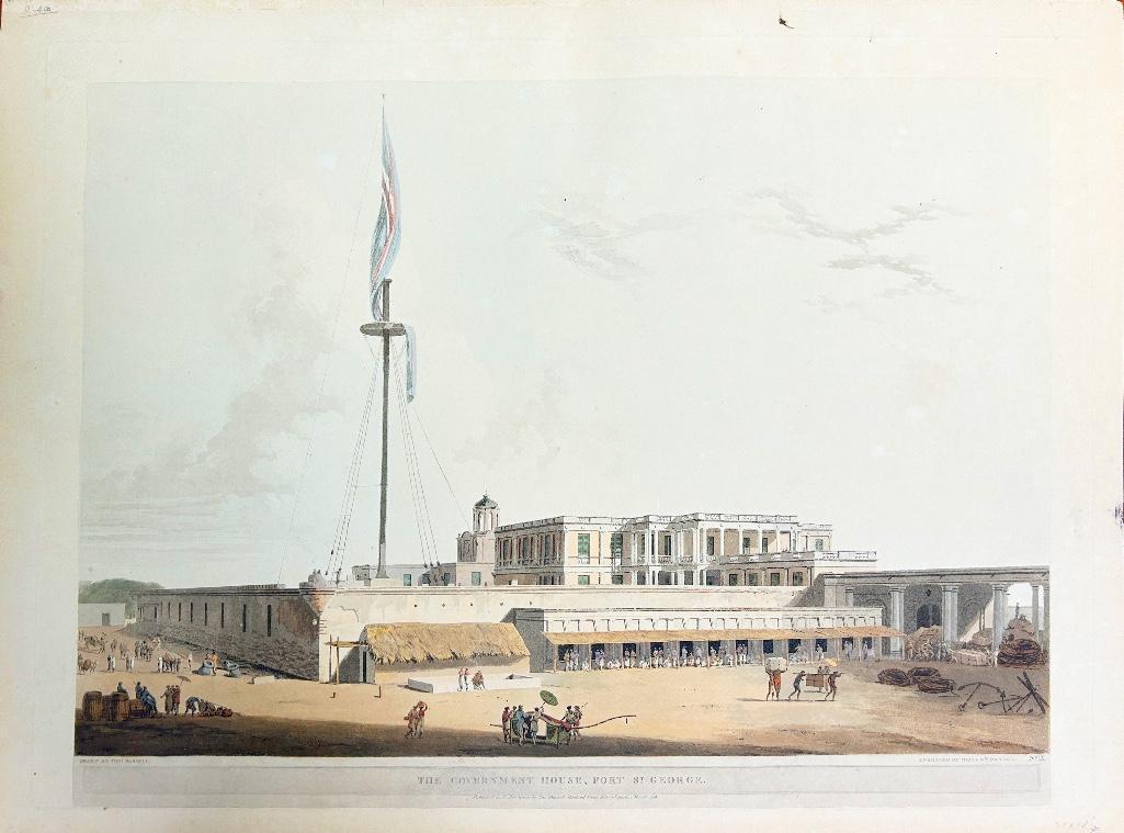 Thomas Daniell (1749-1840) and William Daniell (1769-1837) The Government House, St George Aquatint (1 of 2)