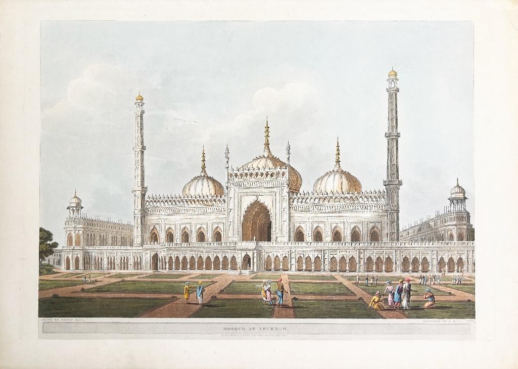 Henry Salt (British 1780-1827) Mosque at Lucknow Aquatint (1 of 2)