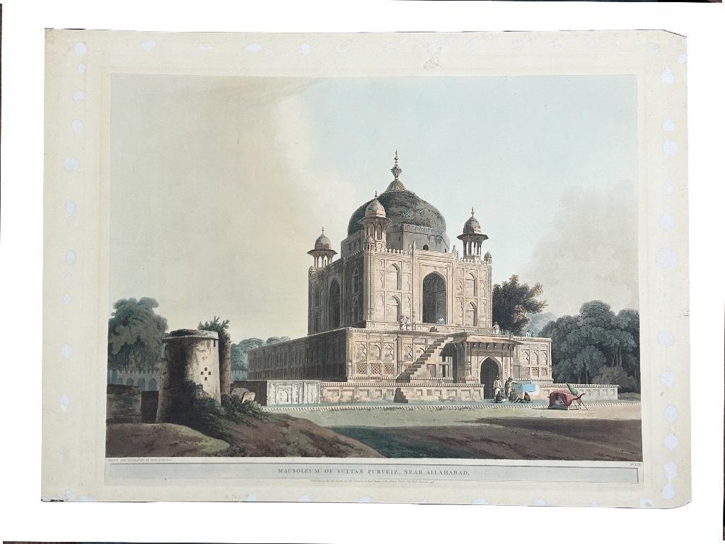 Thomas Daniell (1749-1840) and William Daniell (1769-1837) Mausoleum of Sultan Purveiz Aquatint (1 of 2)