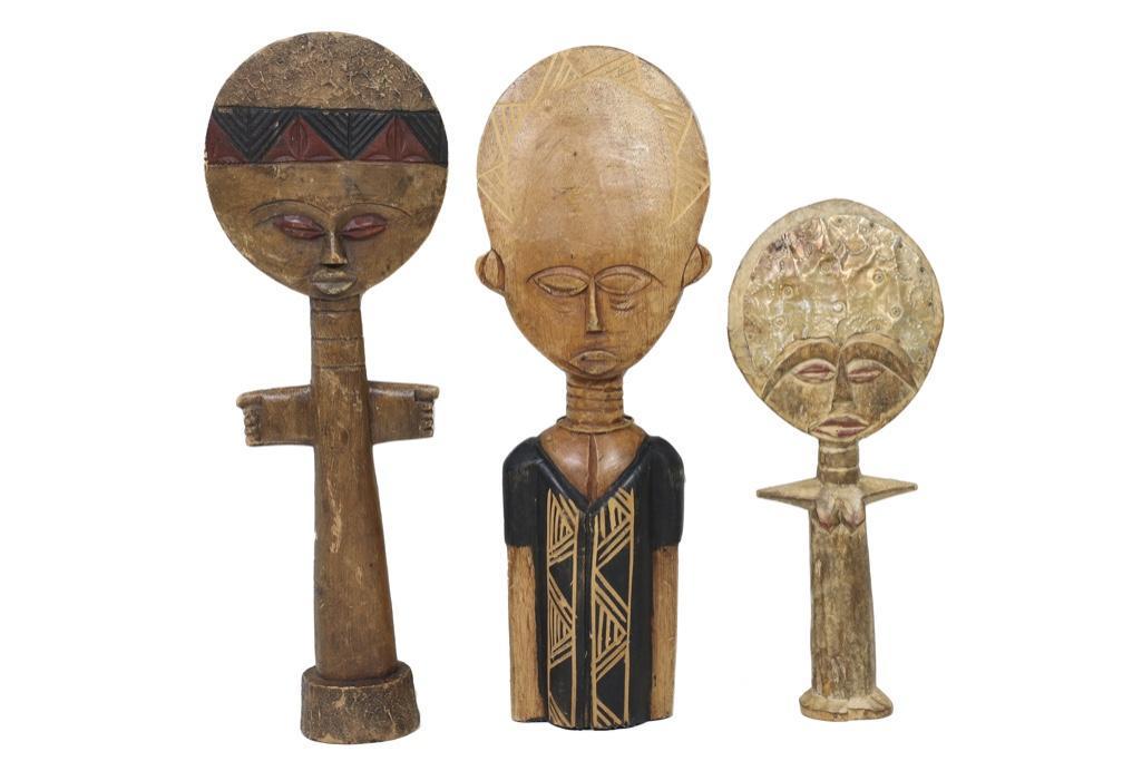 Three Vintage African Fertility Dolls (1 of 2)