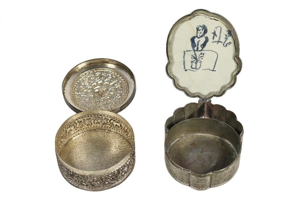A Pair of 19th Century Chinese Silver Coin Boxes (1 of 7)