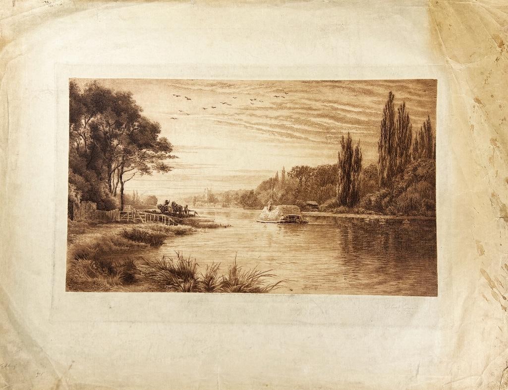 England, 19th century. A large original engraving within a mat. Published London, 1889.   On a toned (1 of 3)