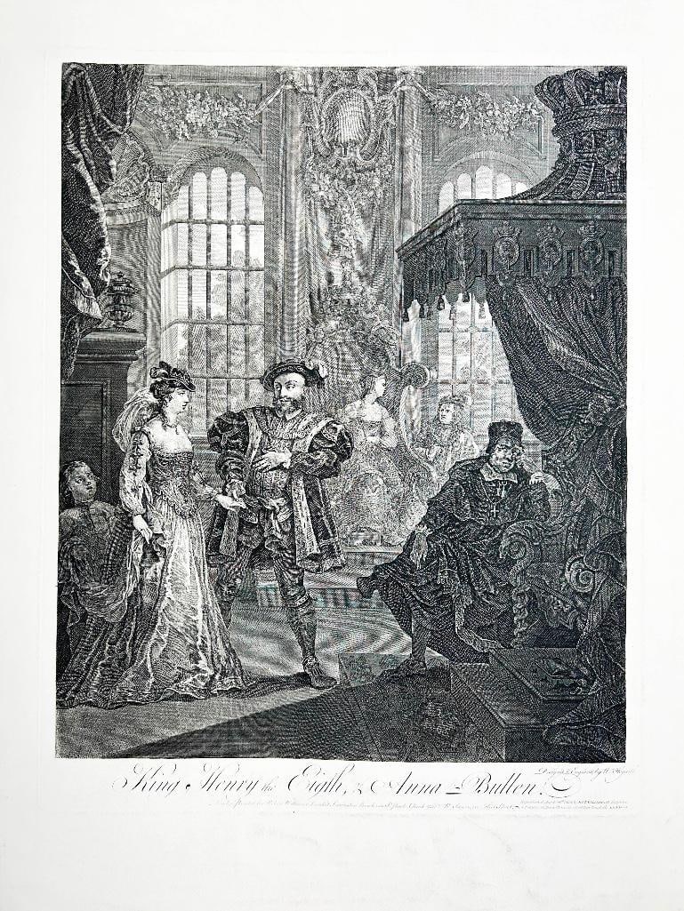 England, 19th century. A folio print a William Hogarth engraving, titled King Henry the Eighth & (1 of 1)
