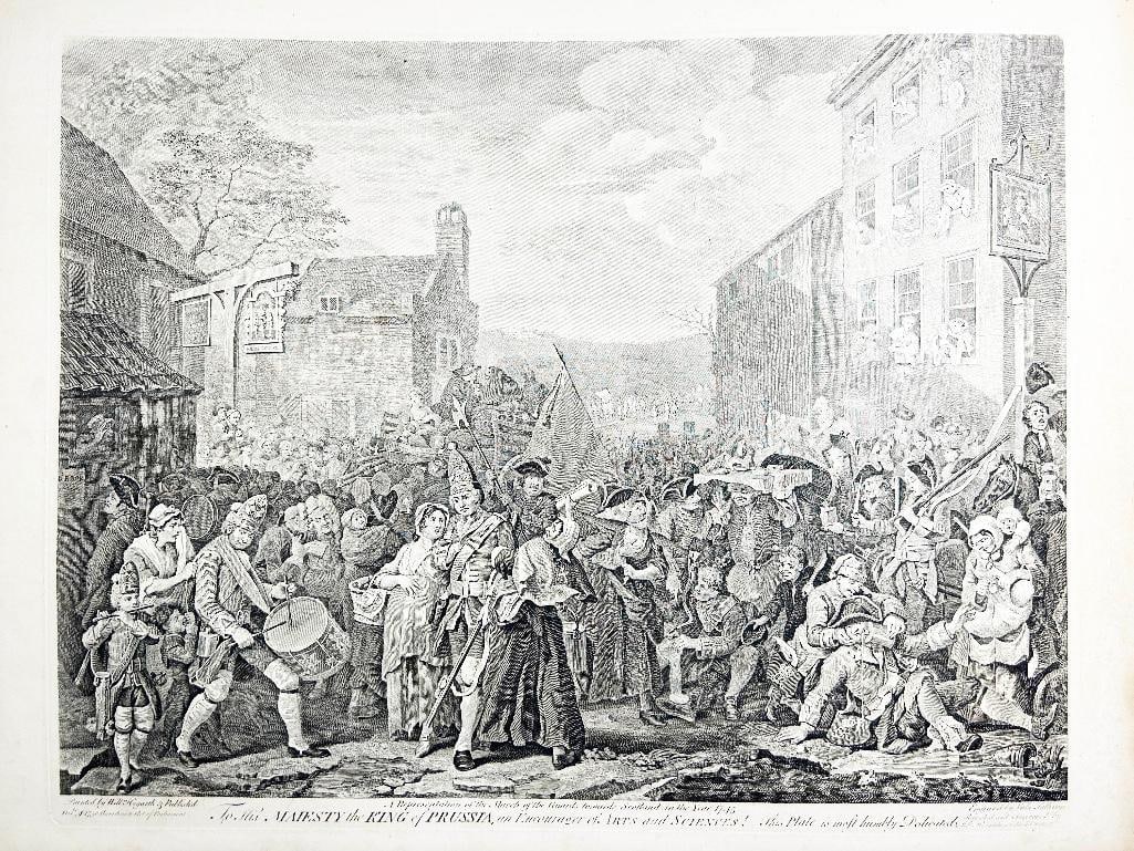 England, 18th century. A folio William Hogarth engraving, titled The King of Prussia. Overall good (1 of 1)