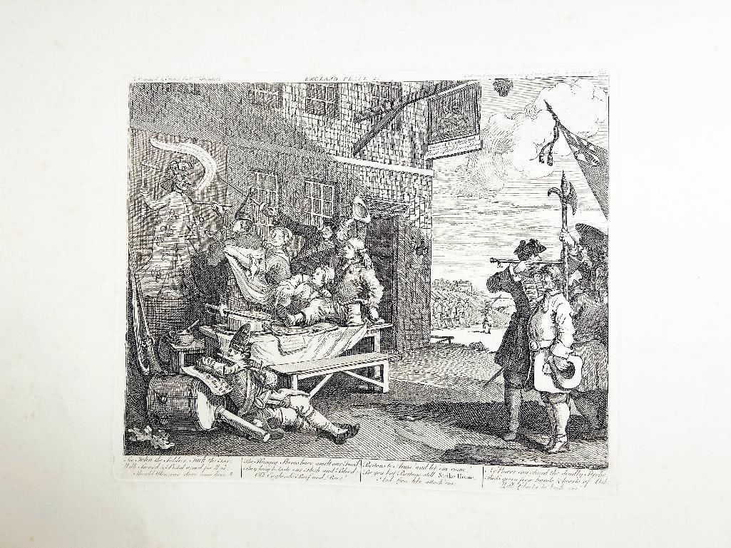 England, 18th century. A folio William Hogarth engraving. Overall good condition, staining in (1 of 1)