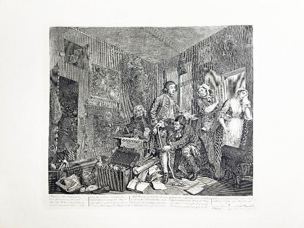 England, early 19th century. A folio William Hogarth engraving from A Rake's Progress. Overall good (1 of 1)