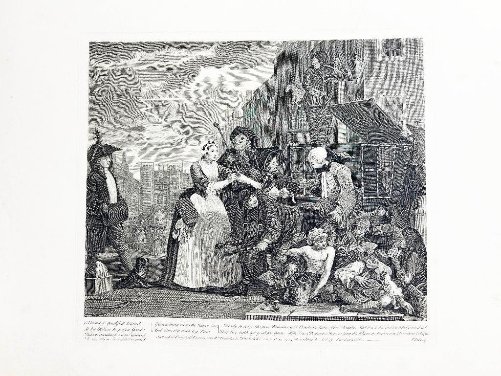 England, early 19th century. A folio William Hogarth engraving from A Rake's Progress. Overall good (1 of 1)