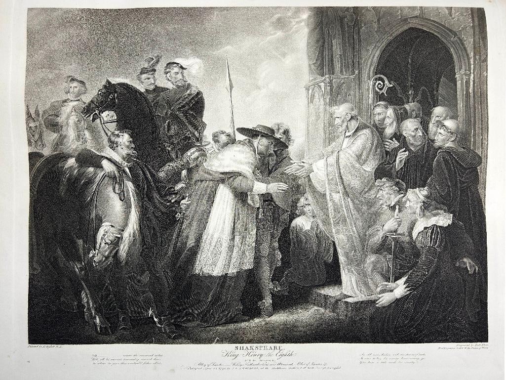 America, 19th century. A single plate from 'The American Edition of Boydell's Illustrations of the: America, 19th century. A single plate from 'The American Edition of Boydell's Illustrations of the Dramatic Works of Shakespeare by the most Eminent Artists of Great Britain.' Vol I, New York. Restore