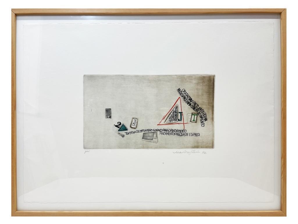 South America, 20th century. An abstract art print on paper signed by the artist in the bottom (1 of 2)