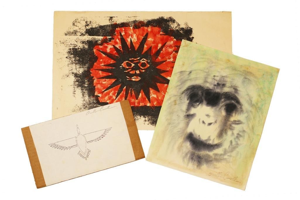 American, 20th century. Three original works by Orville Carroll (American 1912-1978). Overall good (1 of 2)