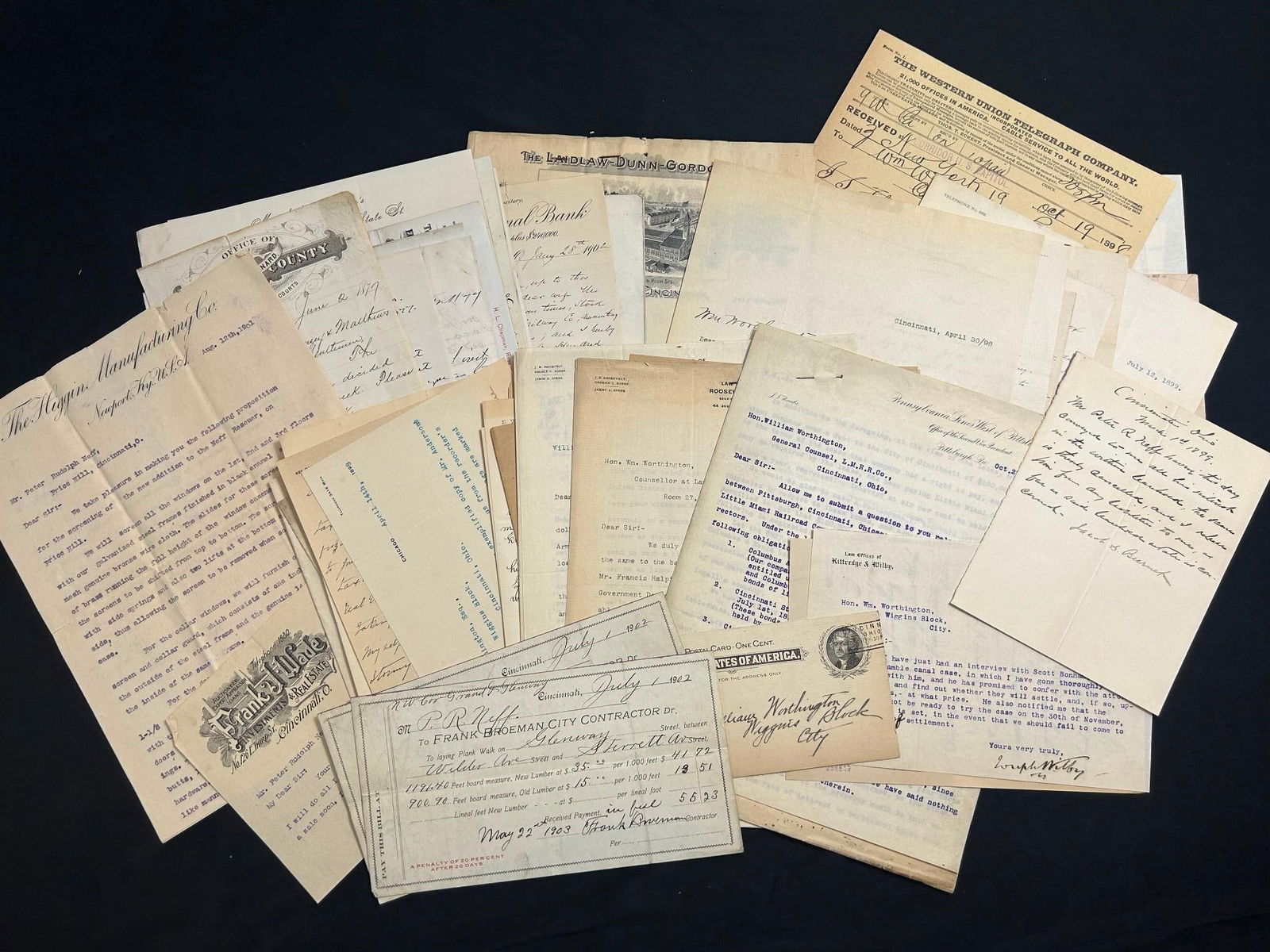 Cincinnati, Ohio Legal Documents and Ephemera (1 of 5)