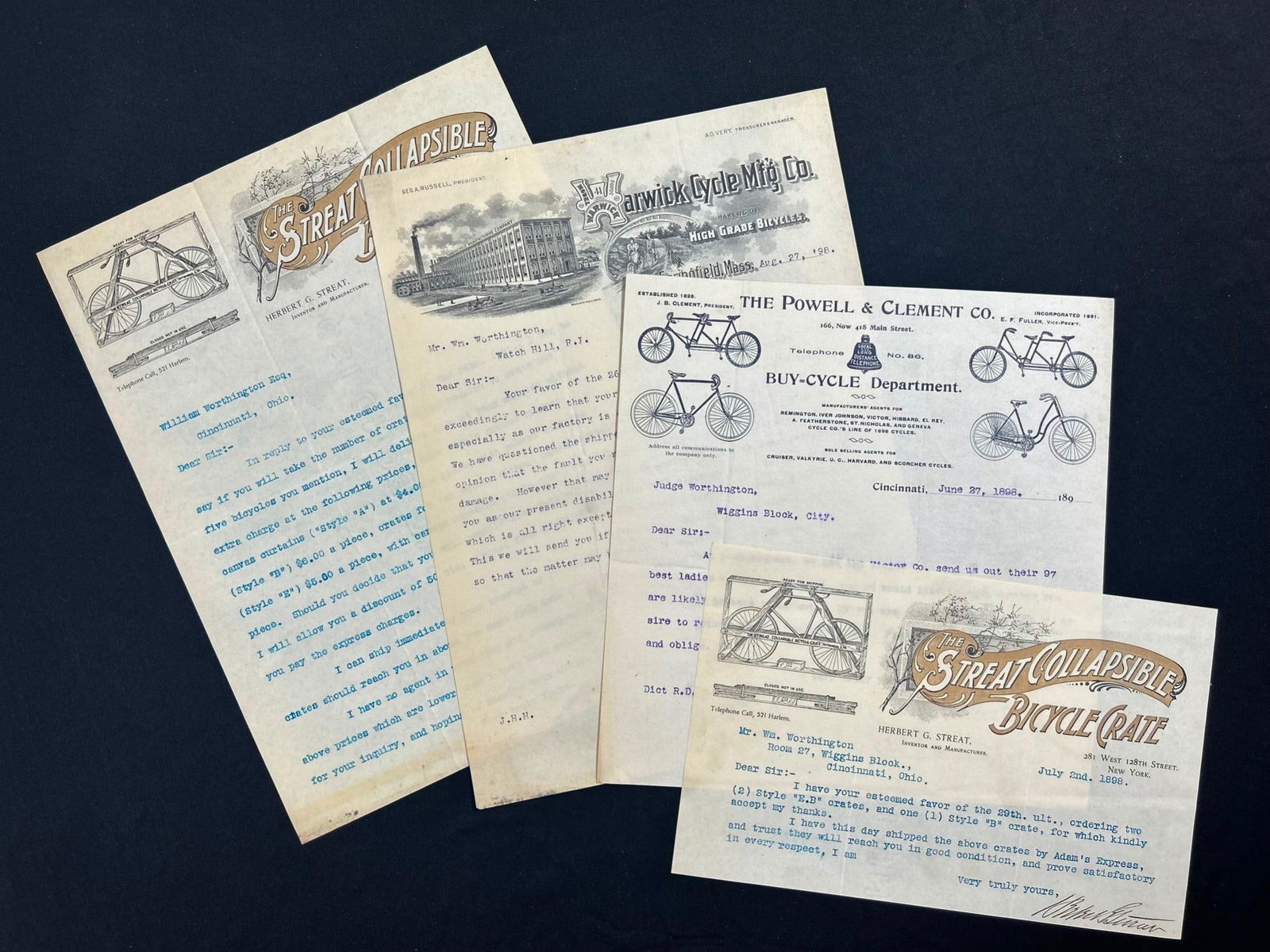 Powell & Clement Co. Bicycle Crate Letterhead (1 of 5)