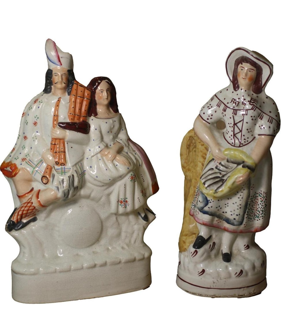 Two Large Staffordshire Figural Porcelains (1 of 4)