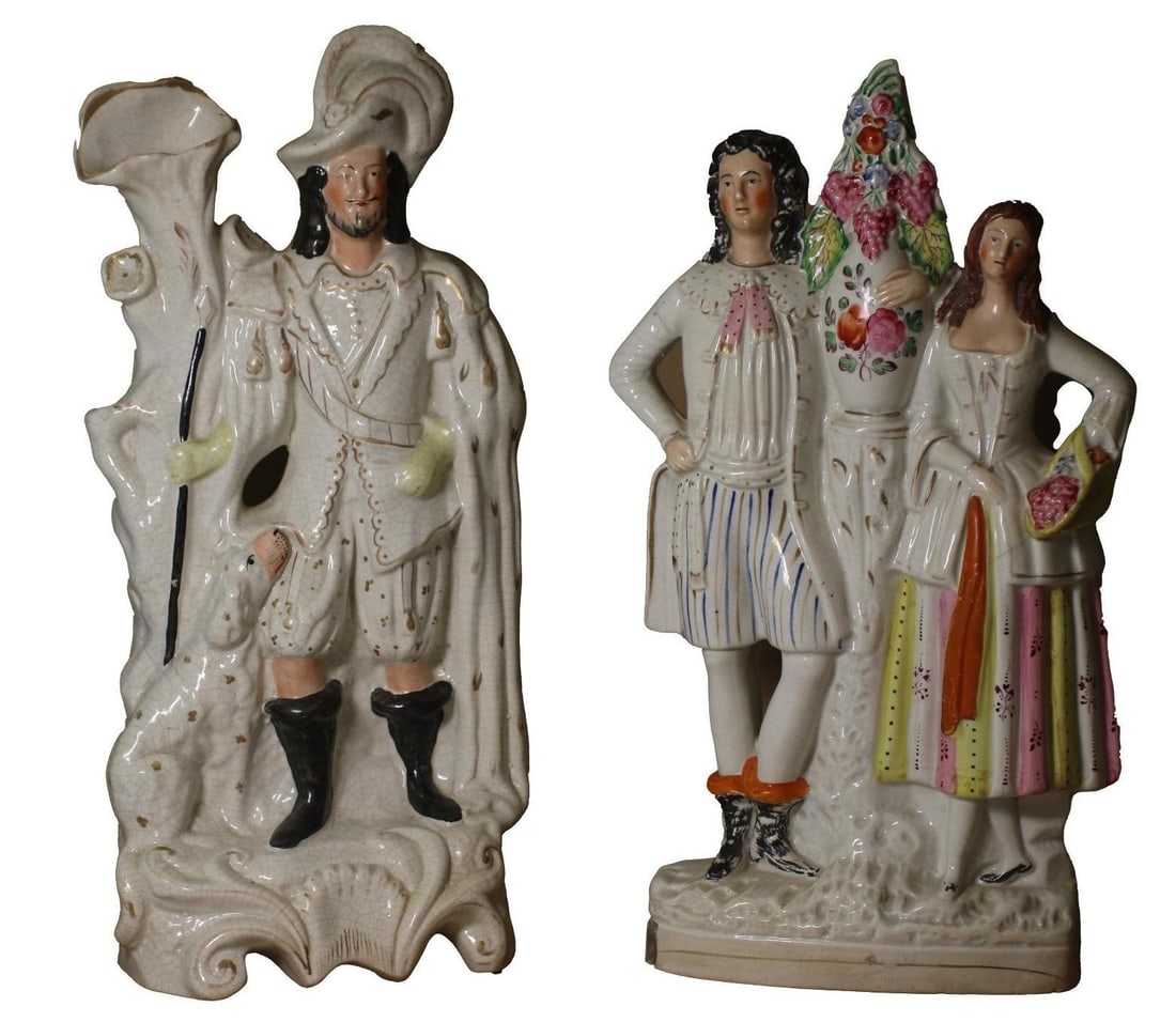 Two Large Staffordshire Figural Porcelains (1 of 6)