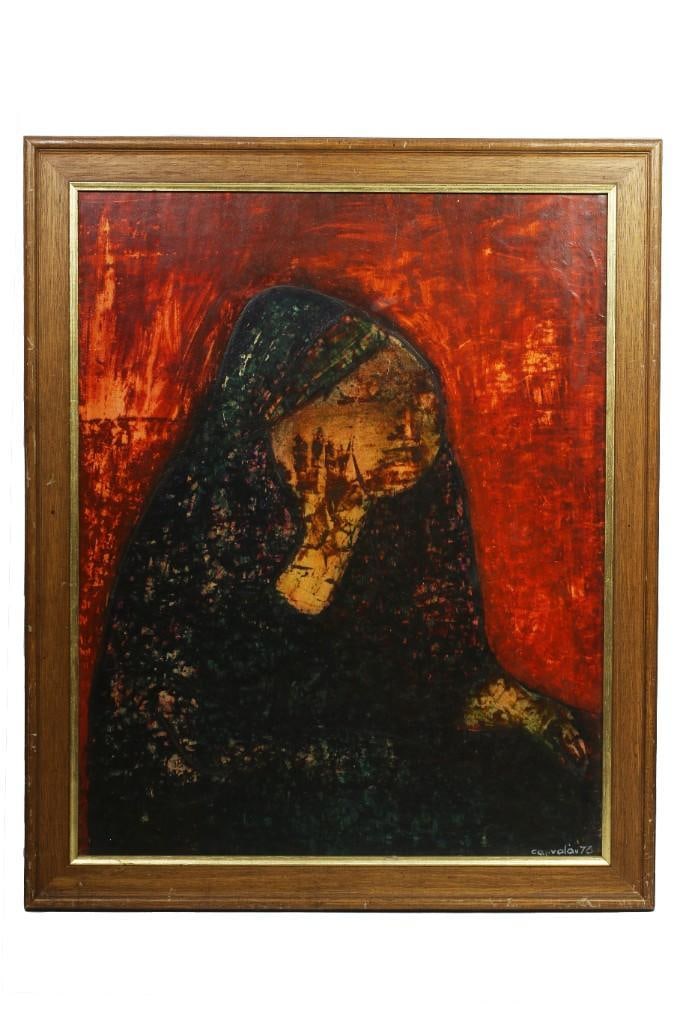 Juan Carlos Corvalan (20th century) Figural Oil Painting (1 of 2)