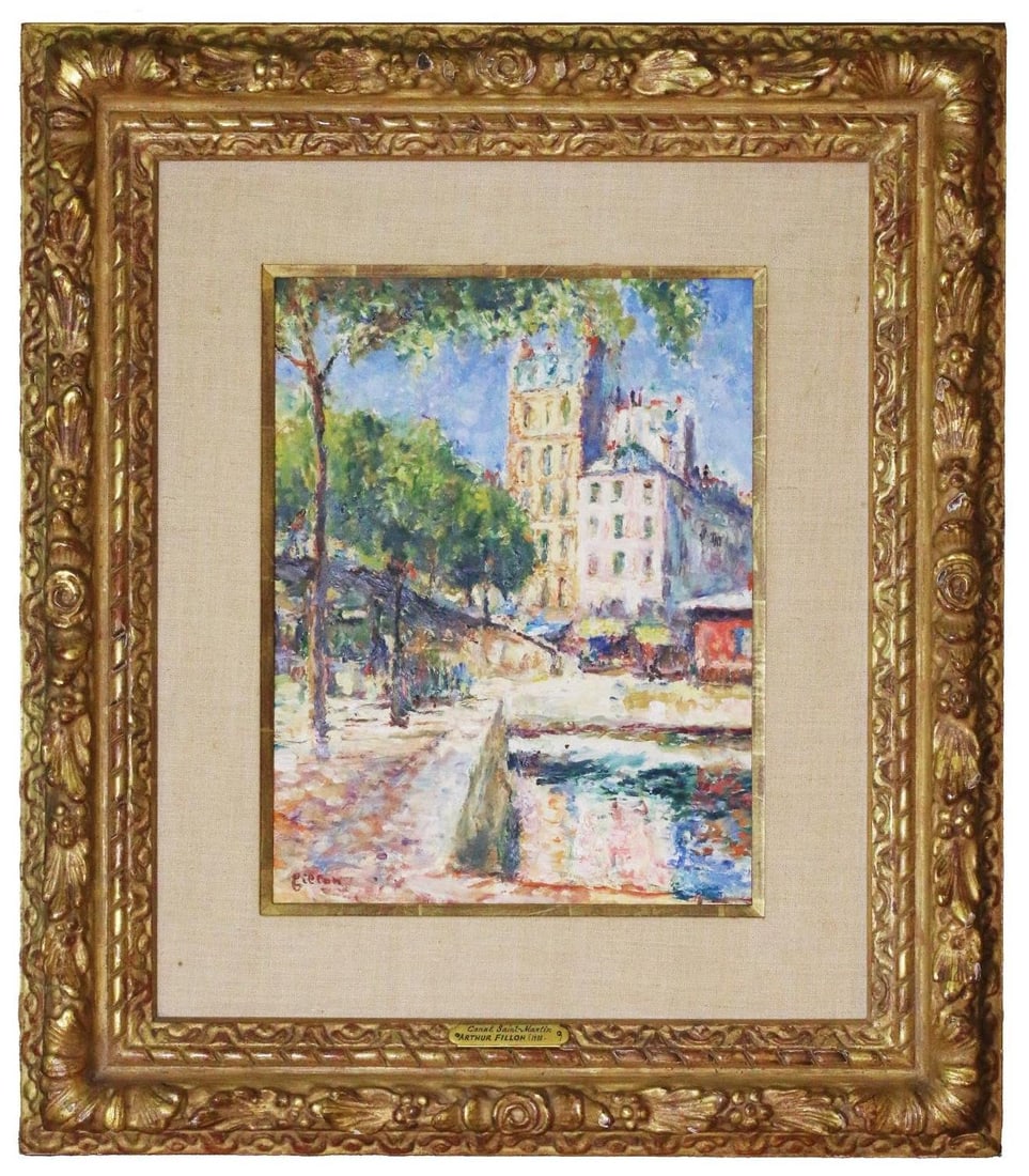 'Canal Saint Martin' by Arthur Fillon (French, 1900-1974) (1 of 4)