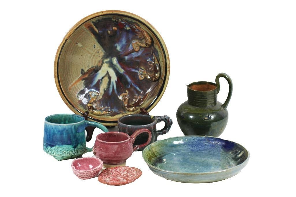 A Lot of Stoneware Art Pottery, Signed 'AL Beck' (1 of 8)