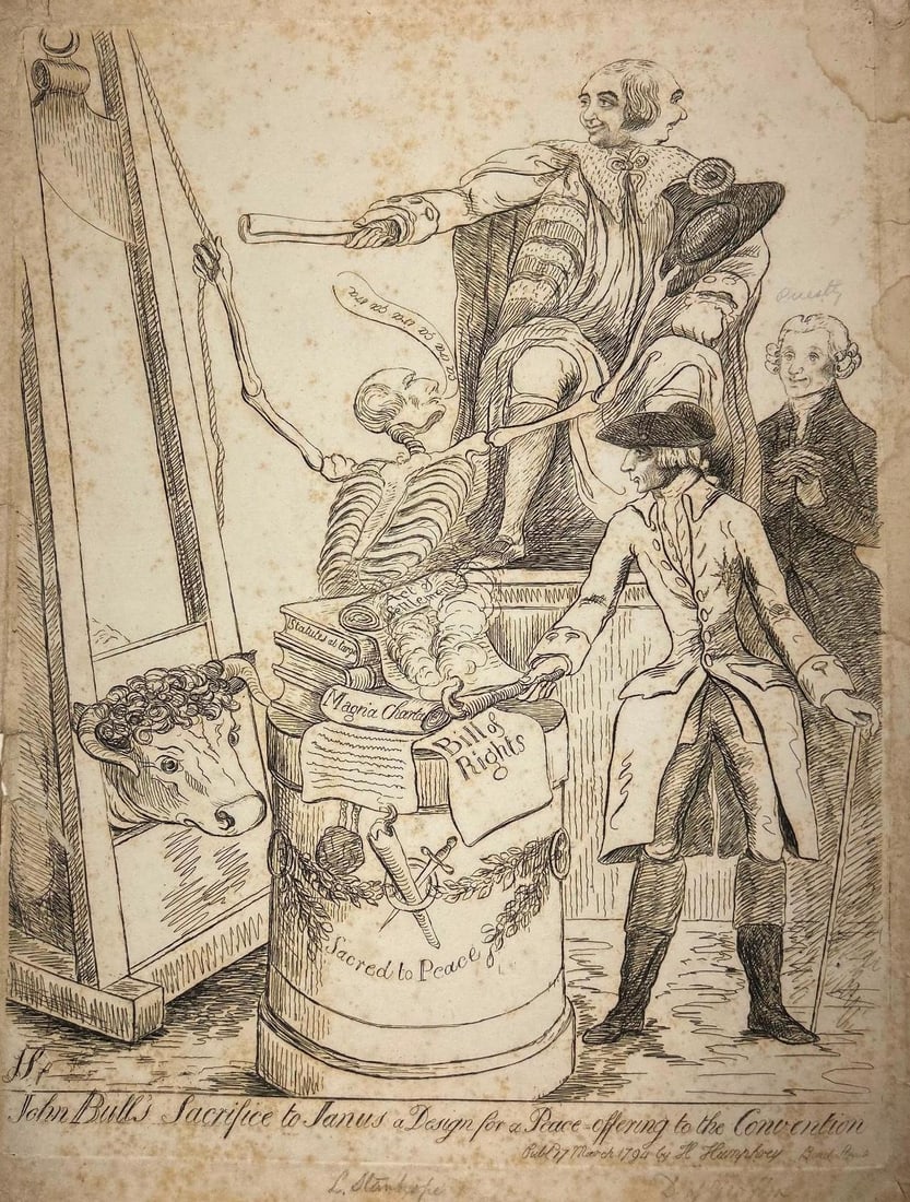 'John Bull's Sacrifice to Janus' by James Sayers 1794 (1 of 2)