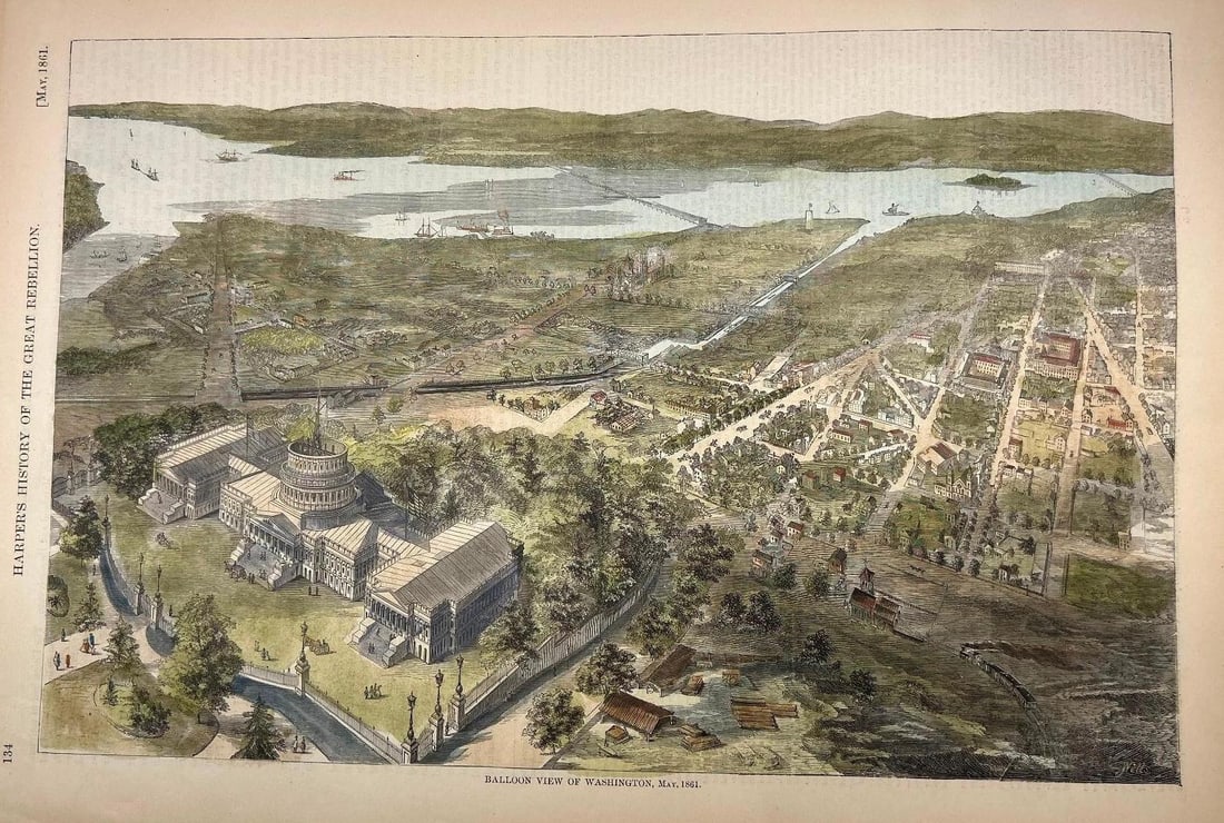 A Balloon View of Washington May, 1861 Harper's Weekly (1 of 1)