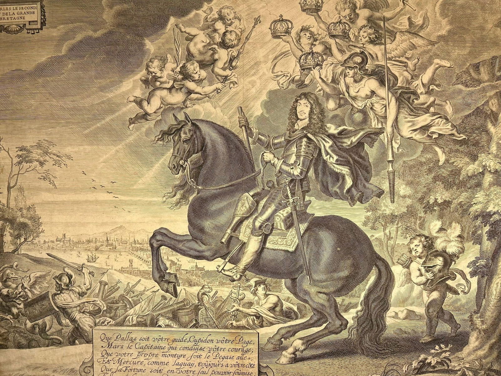 'Charles Le Second Roy de la Grande Bretagn' Engraving after Diepenbeeck (Dutch, 1596-1675) (1 of 2)