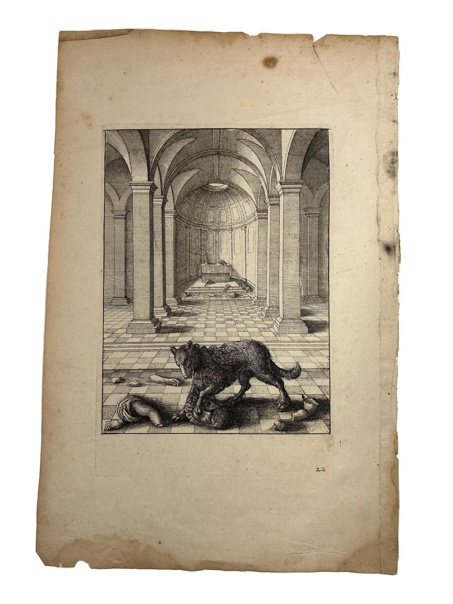 'The Wolf and the Statue' by Wenceslaus Hollar (1607-1677) (1 of 1)