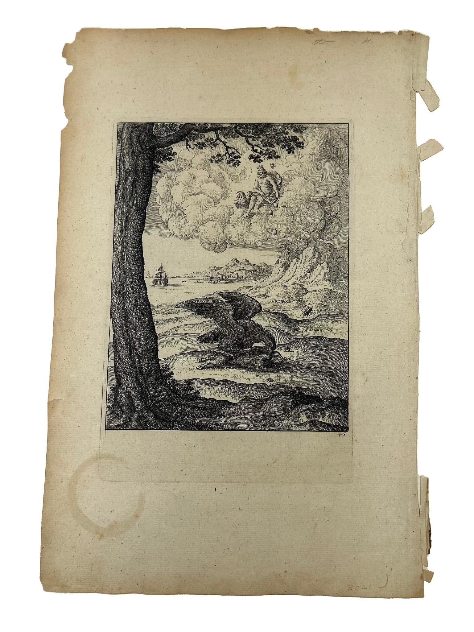 'The Eagle and the Beetle' by Wenceslaus Hollar (1607-1677) (1 of 1)