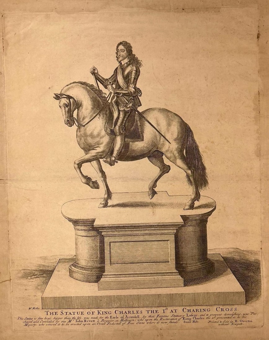 'Equestrian Statue of King Charles I at Charing Cross' by Wenceslaus Hollar (1607–1677) (1 of 2)