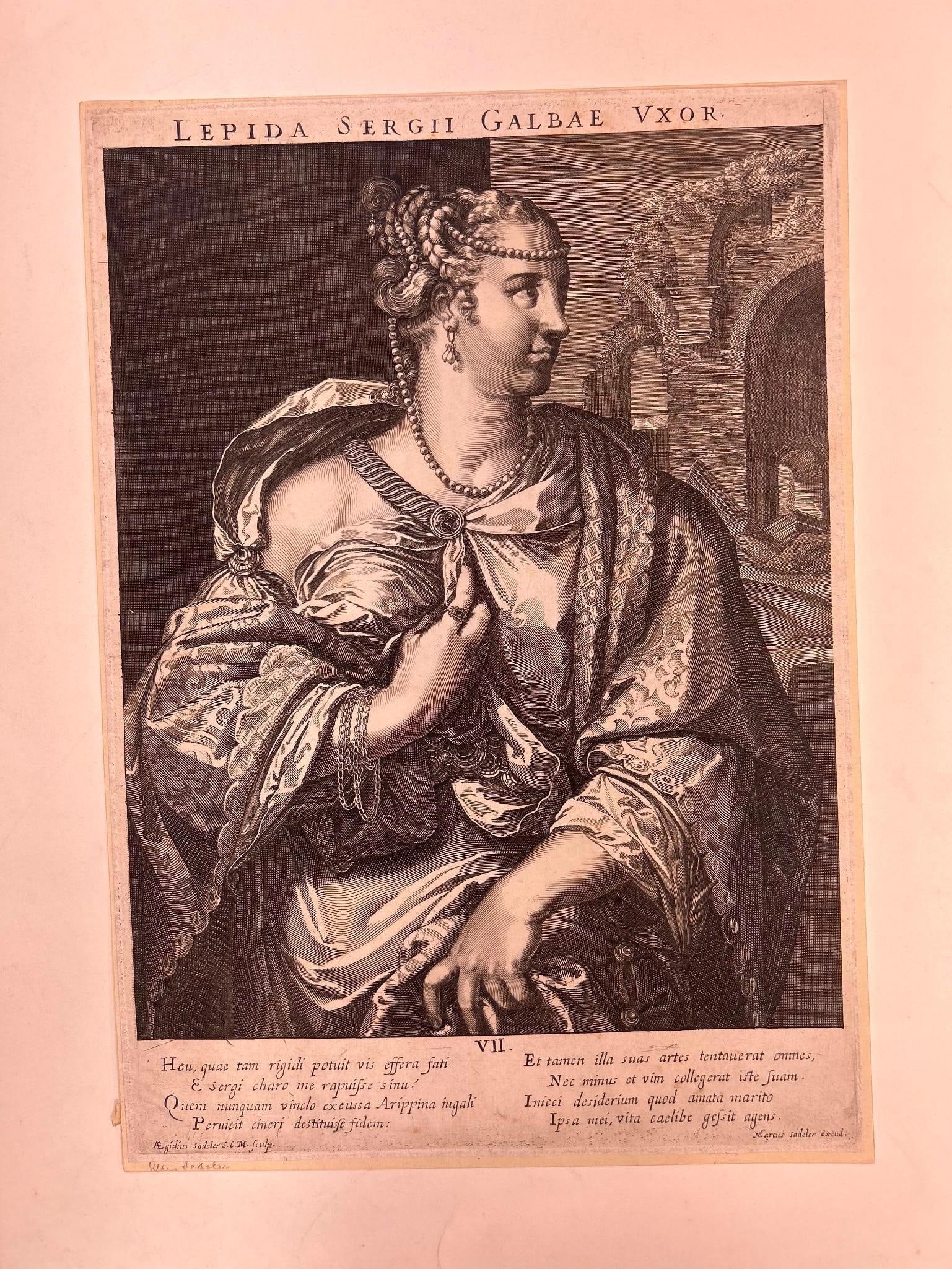 'Portret van Aemilia Lepida' by Aegidius Sadeler (1597-1629) (1 of 1)