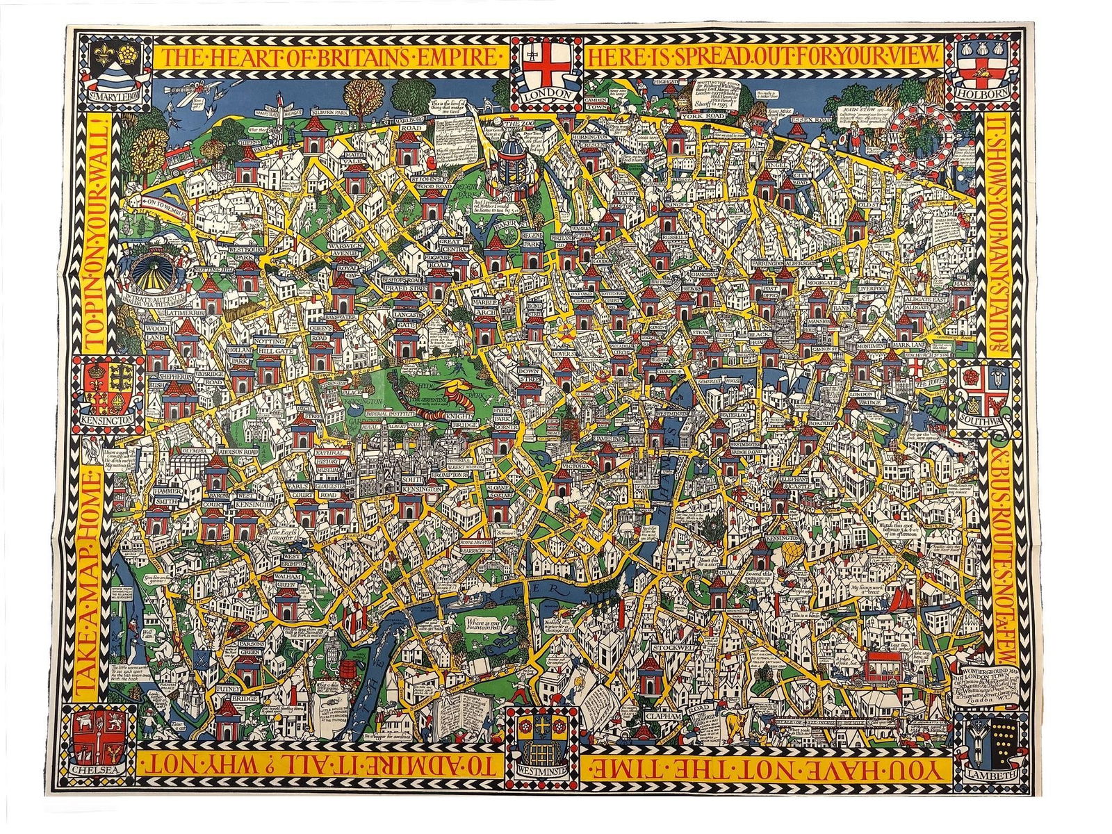 Leslie MacDonald Gill  (1884-1947) 'The Wonderground Map of London Town' c. 1924 (1 of 5)