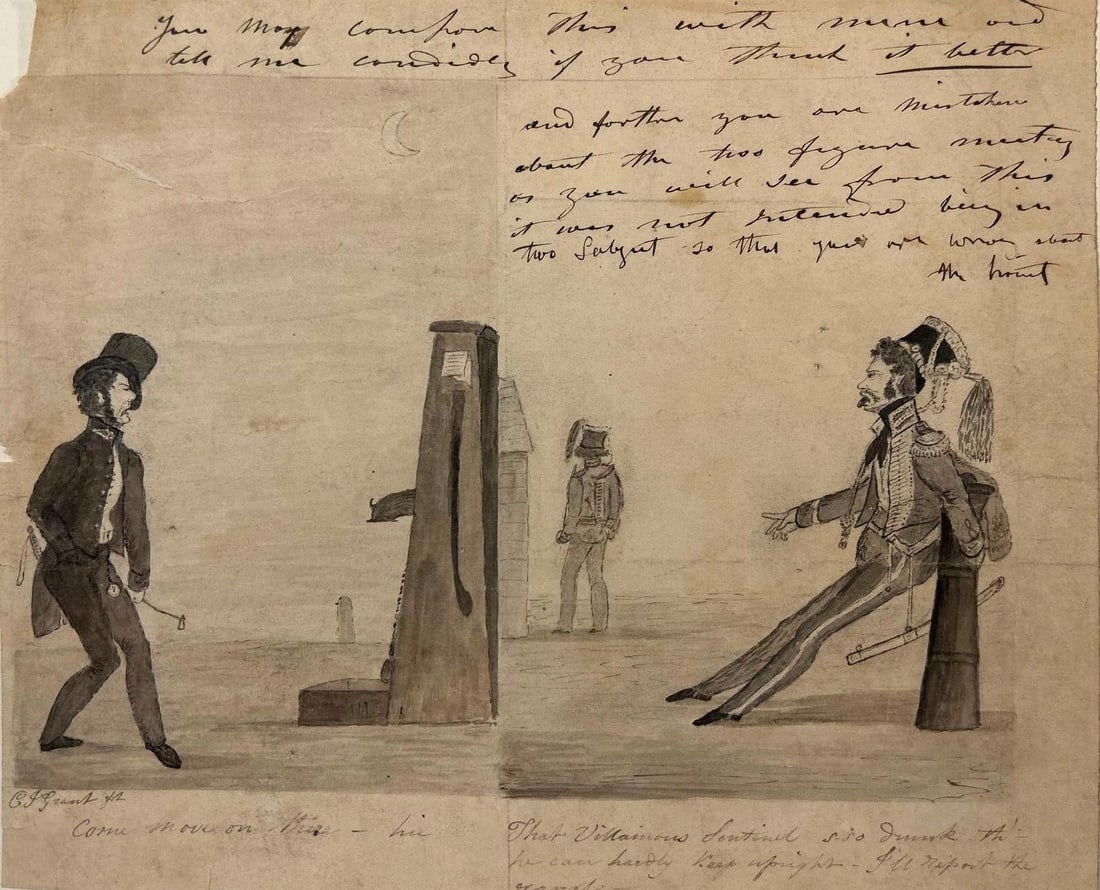 Charles Jameson Grant (British, 1830–1852) Original Illustrations: England, 19th century. Charles Jameson Grant was known for his work in The Political Drama (1833–1836), a series of 131 wood-engraved political satires expressing the view of the Radical movement, w