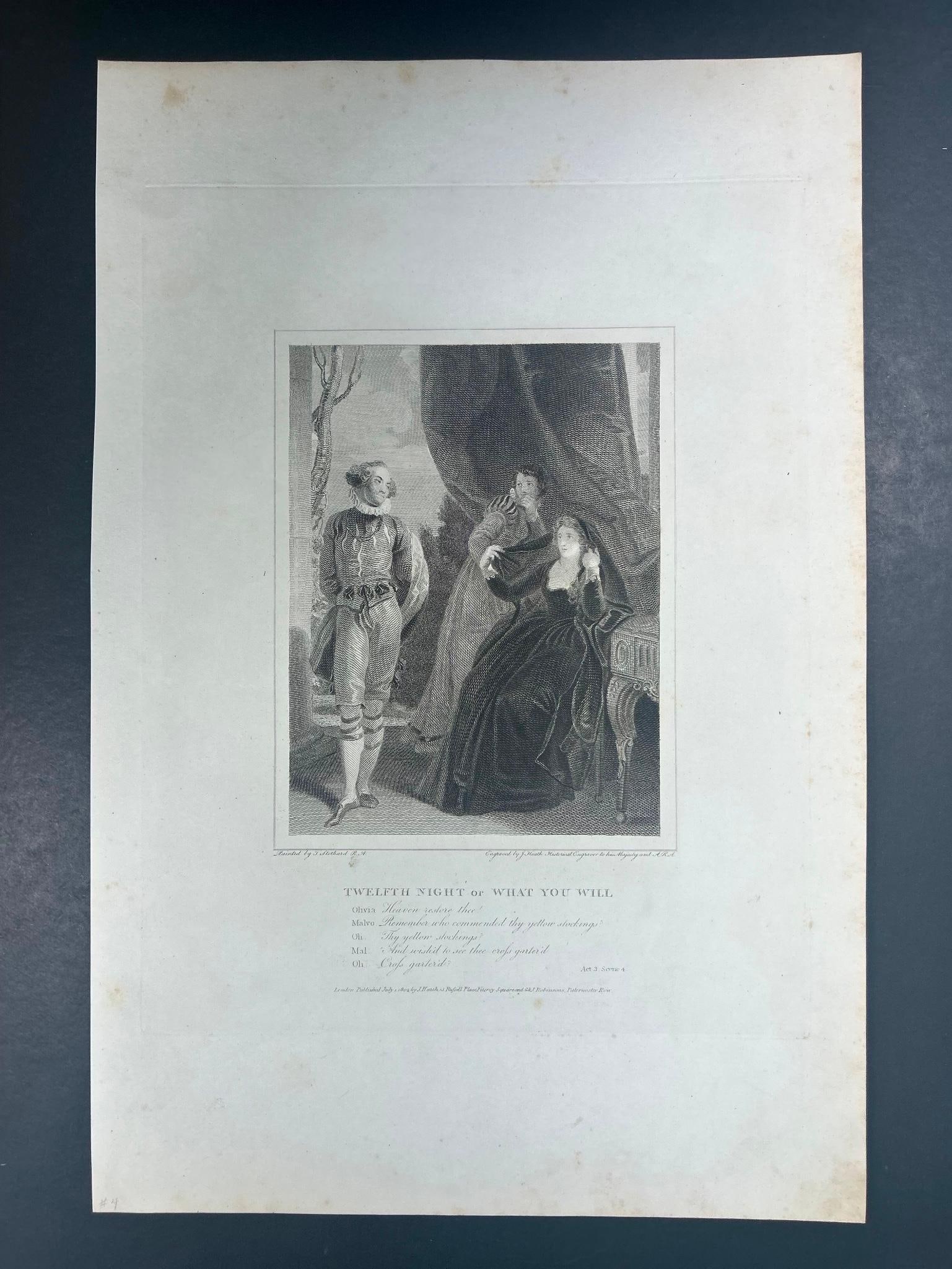 'Twelfth Night' Copperplate Engraving c. 1818 (1 of 1)
