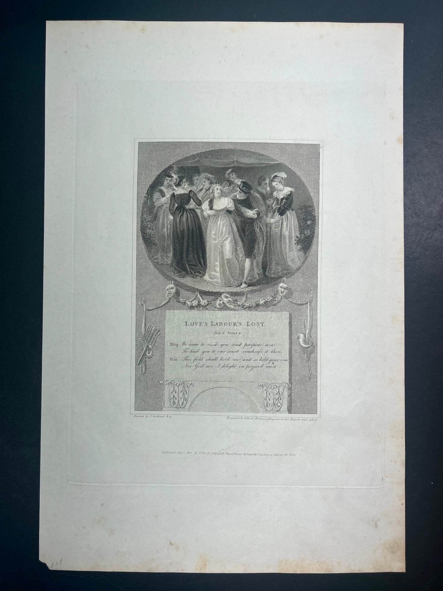'Love's Labour's Lost' Copperplate Engraving c. 1818 (1 of 1)