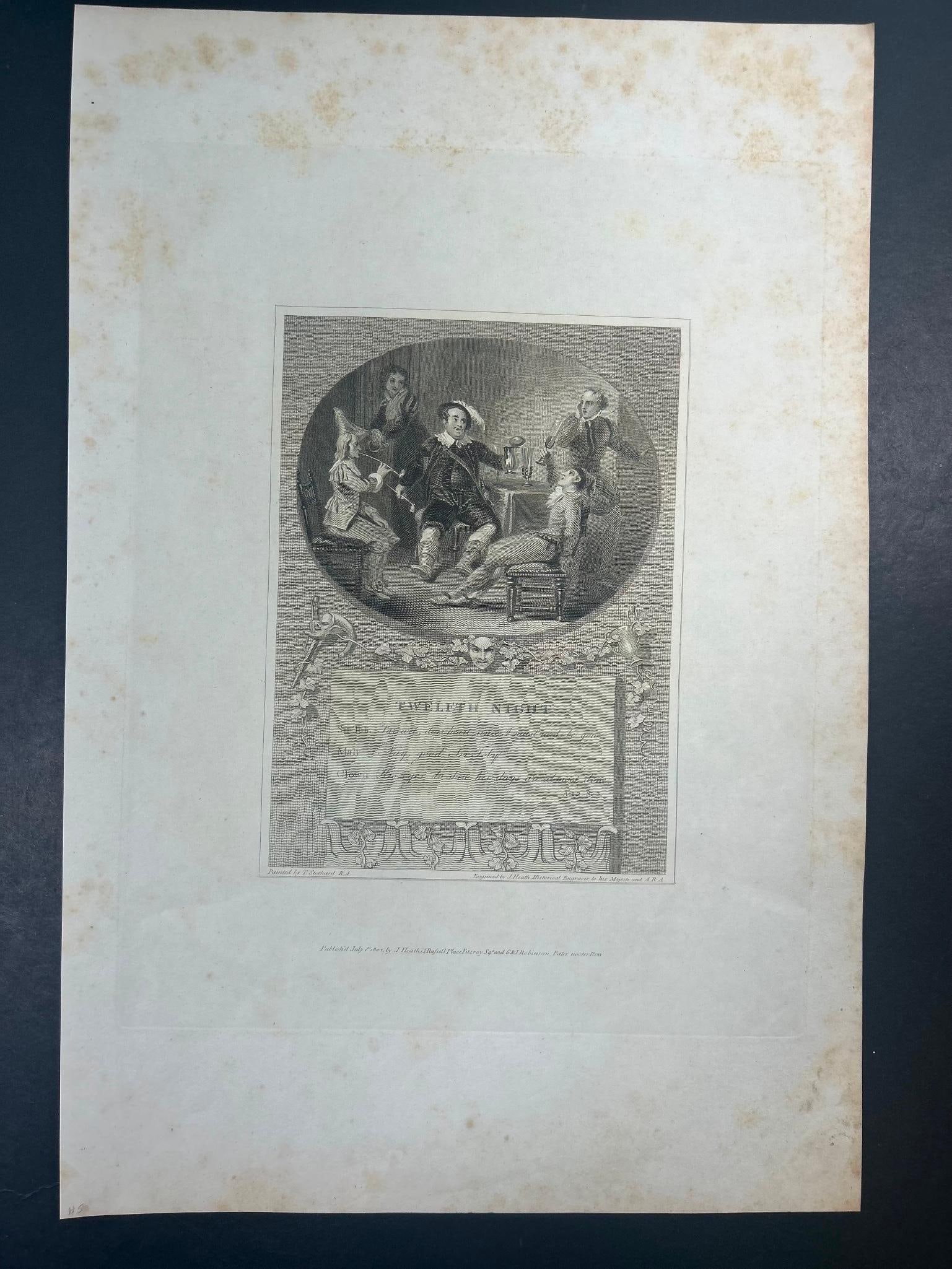 'Twelfth Night' Copperplate Engraving c. 1818 (1 of 1)
