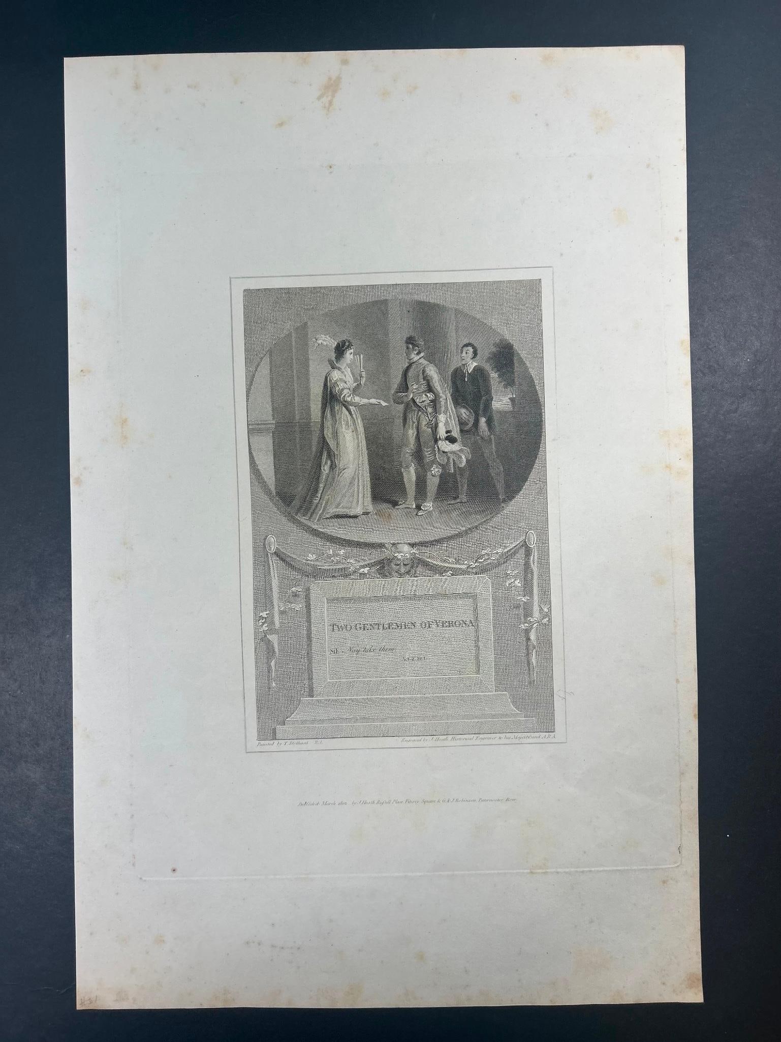 'Two Gentleman of Verona'' Copperplate Engraving c. 1818 (1 of 1)
