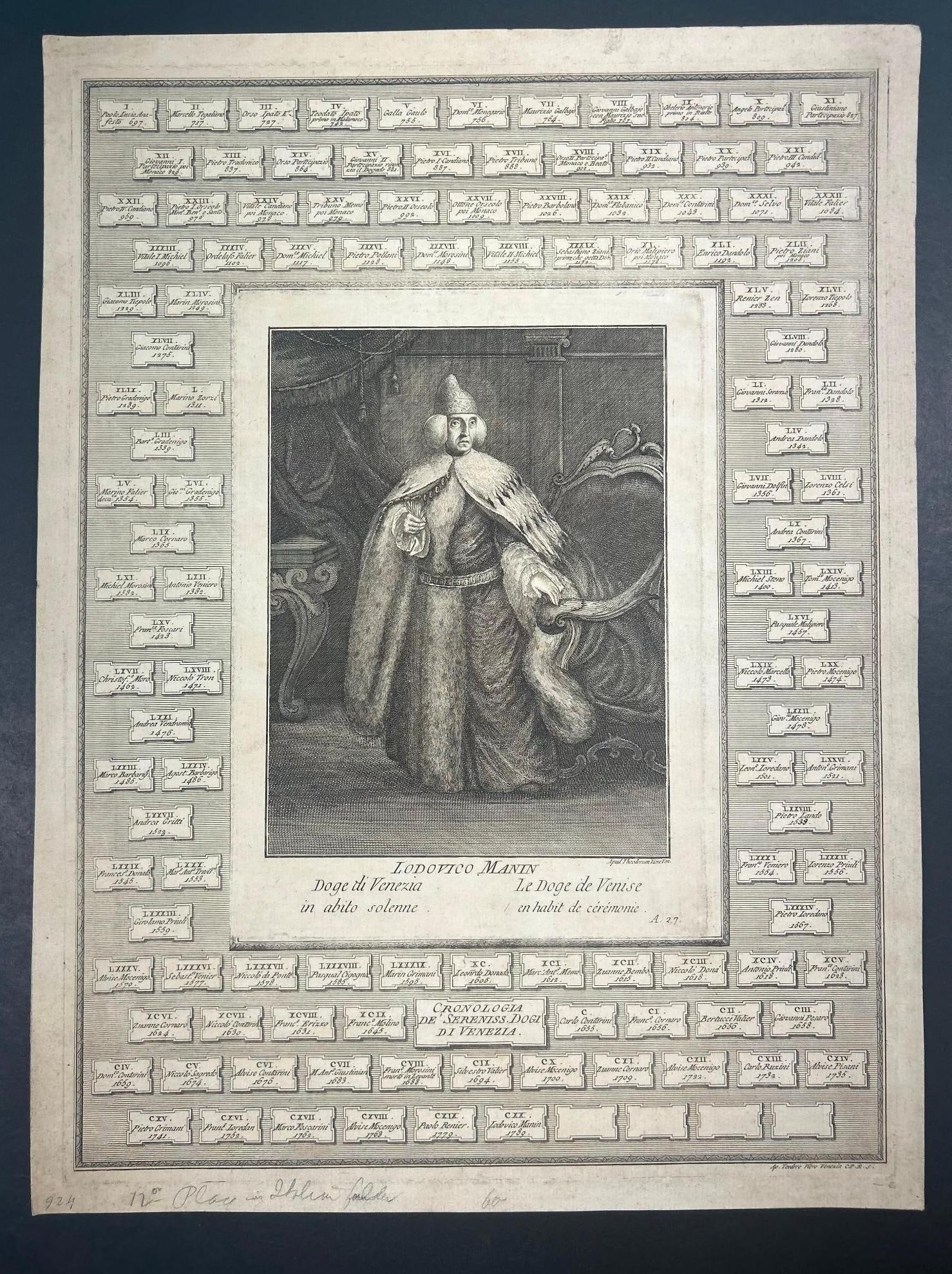 Engraving of Ludovico Manin (1 of 2)