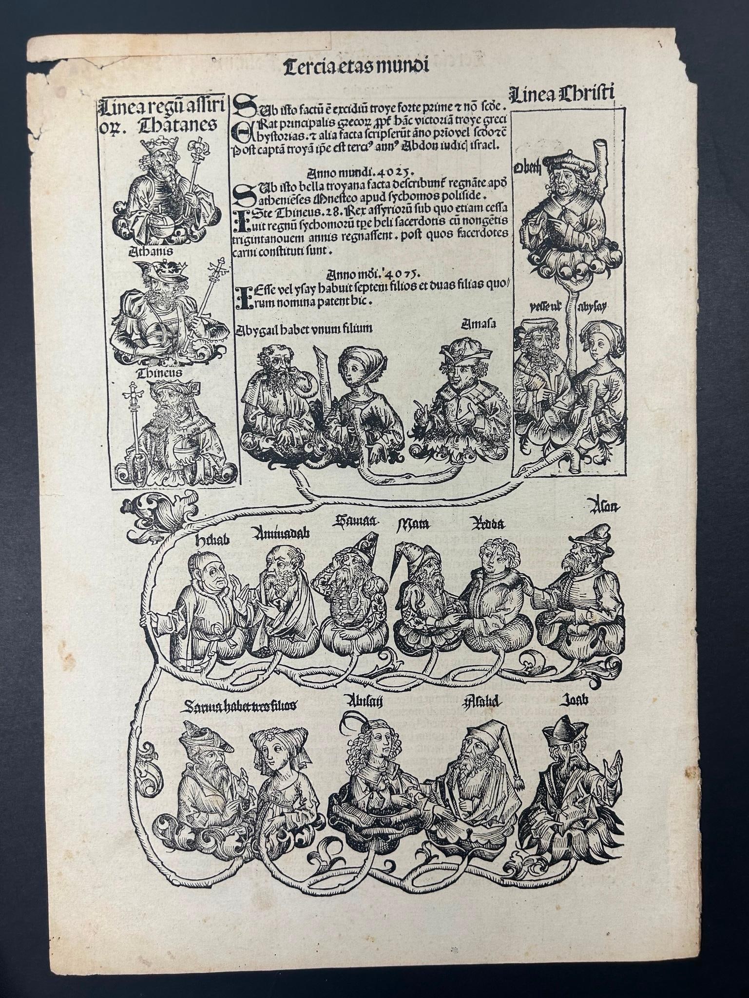 Original 1493 Nuremberg Chronicle (Liber Chronicarum) Incunable Page XLII (1 of 3)