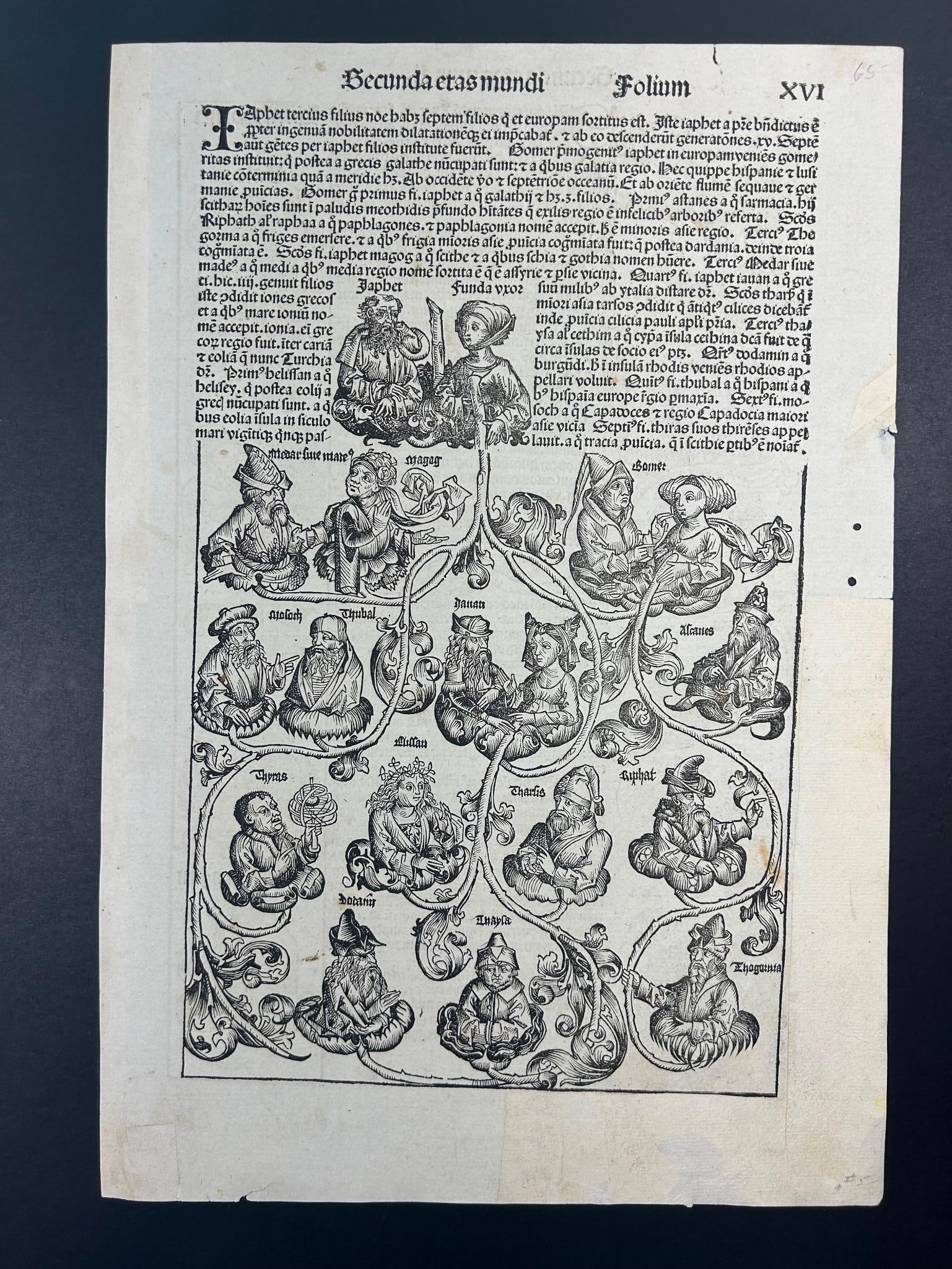 Original 1493 Nuremberg Chronicle (Liber Chronicarum) Incunable Page XVI (1 of 2)