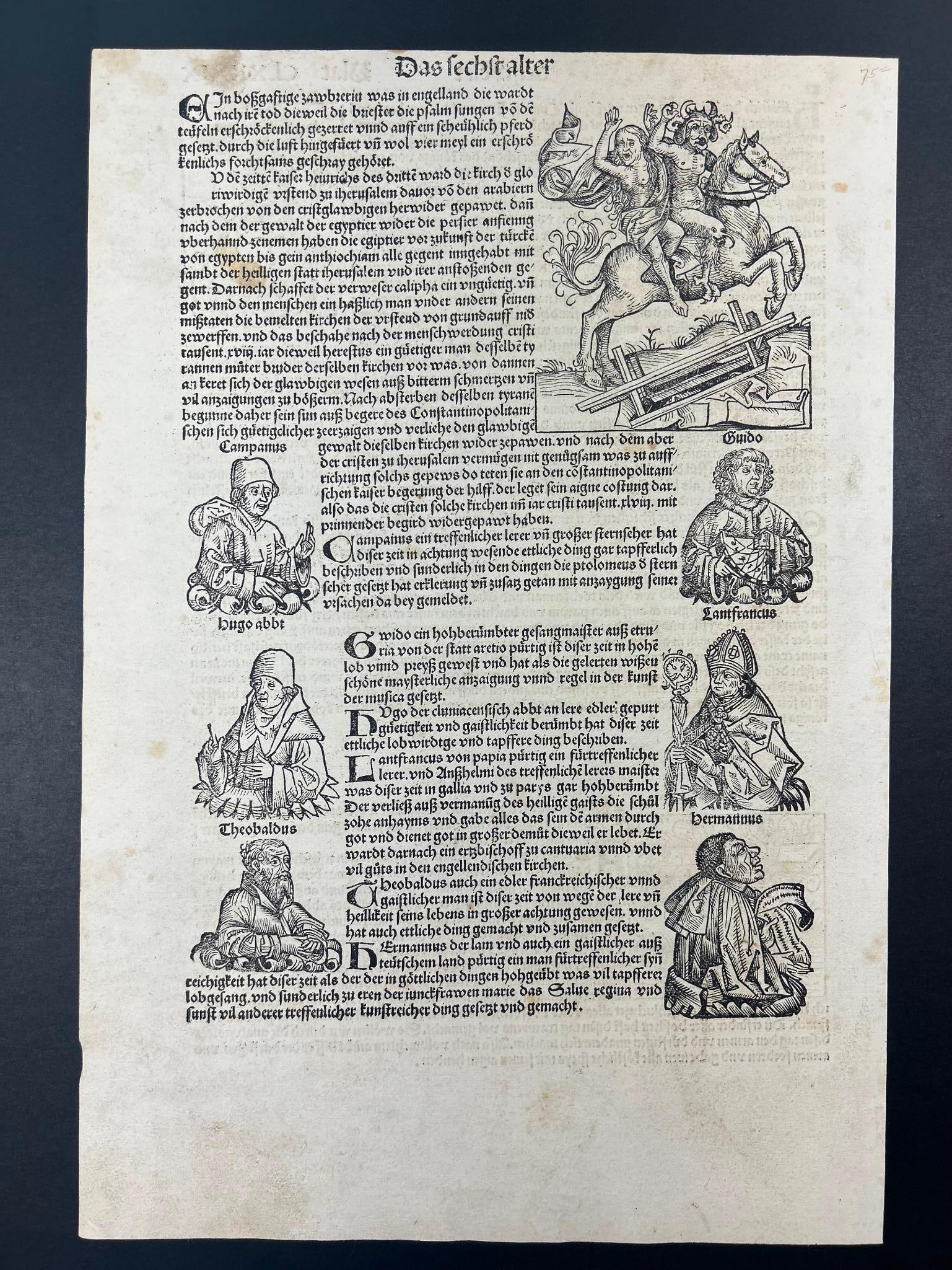 Original 1493 Nuremberg Chronicle (Liber Chronicarum) Incunable Page CLXXXXIX (1 of 2)
