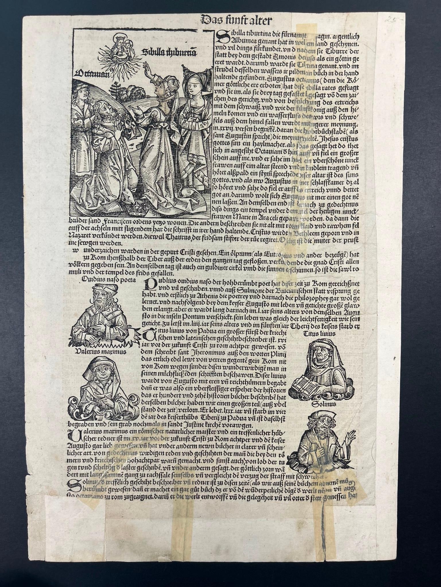 Original 1493 Nuremberg Chronicle (Liber Chronicarum) Incunable Page XCIIII (1 of 2)