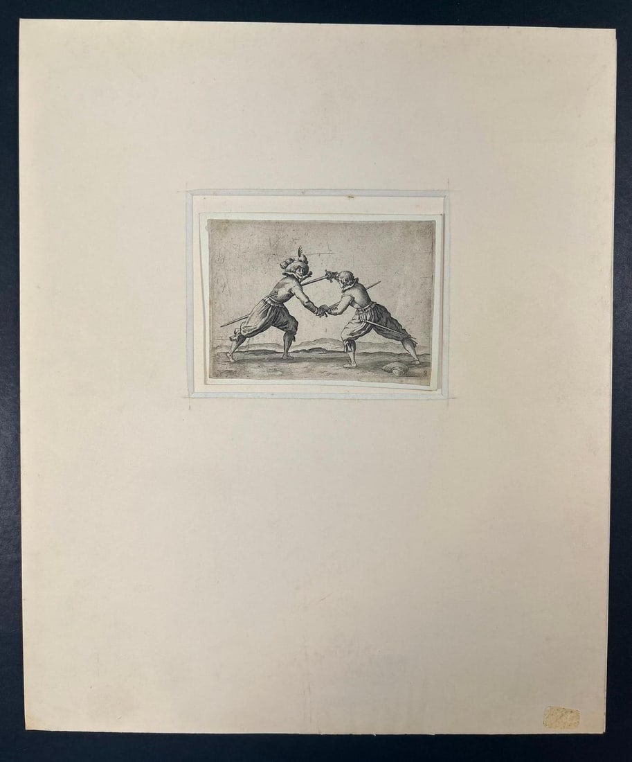 'Le Duel a l'Épée' (The Duel with Swords) Etching by Jacques Callot 1622 (1 of 2)