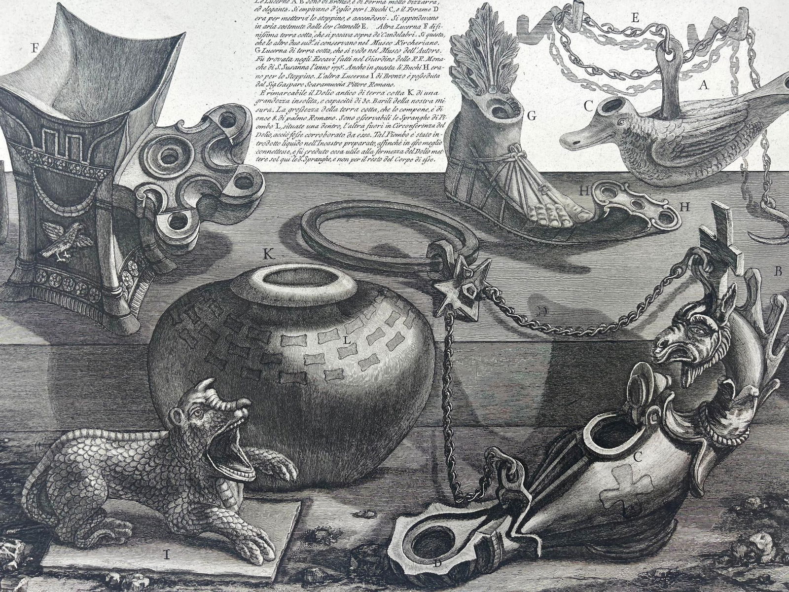 18th Century Giovanni Battista Piranesi Print "Le Lucerne" (1 of 3)