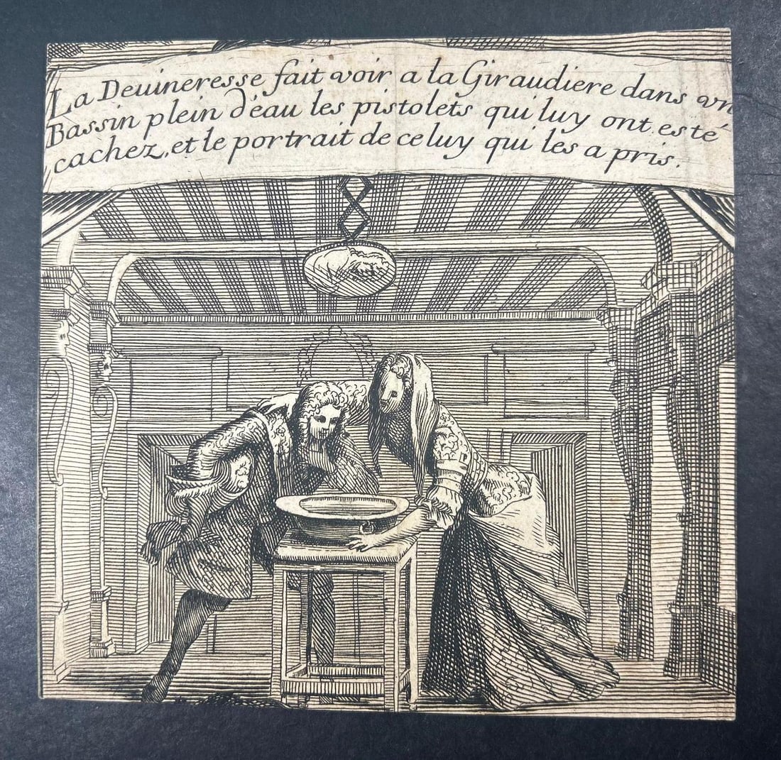 La Giraudiere French Engraving of Soothsayer and Man (1 of 1)