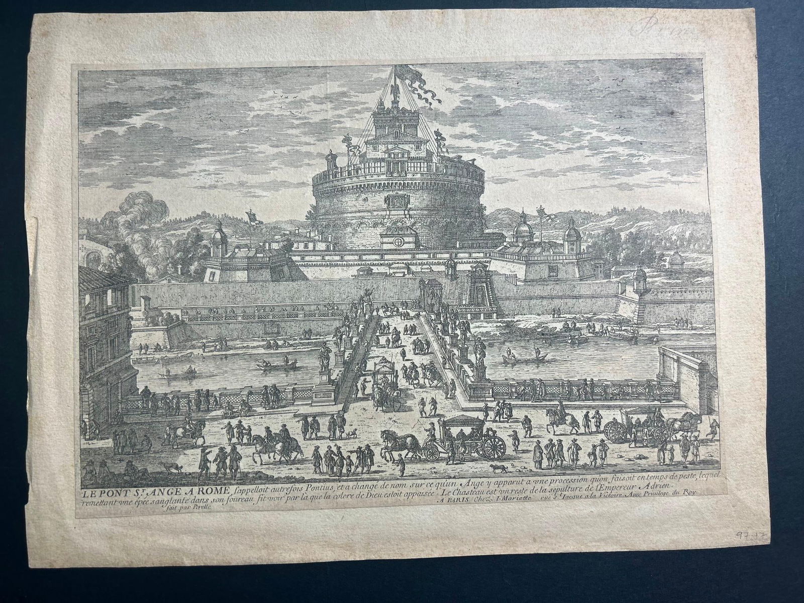 'View of the Castel Sant'Angelo and Ponte Sant'Angelo in Rome' by Nicolas Perelle (1 of 2)