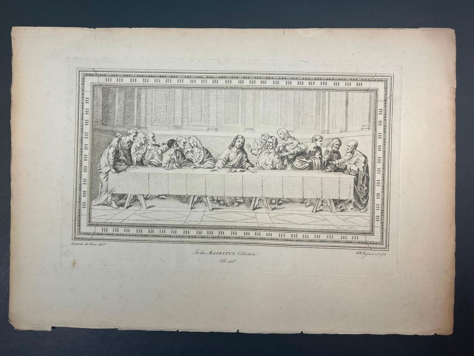 The Last Supper Engraving by W.W. Ryland after Leonardo da Vinci, c. 1768 (1 of 3)